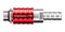 AMPHENOL LTW SQD08-SBEN-PAGM-RD001 Liquid Cooling Plug-Socket, 7/8"-14UNF, Stainless Steel, Red, Valve, SnapQD Series