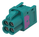 TE CONNECTIVITY 2474521-7 RF / Coaxial Connector, 4Port, Water&nbsp;Blue, Mini FAKRA Coaxial, Straight Jack, Crimp, 50 ohm, RG174