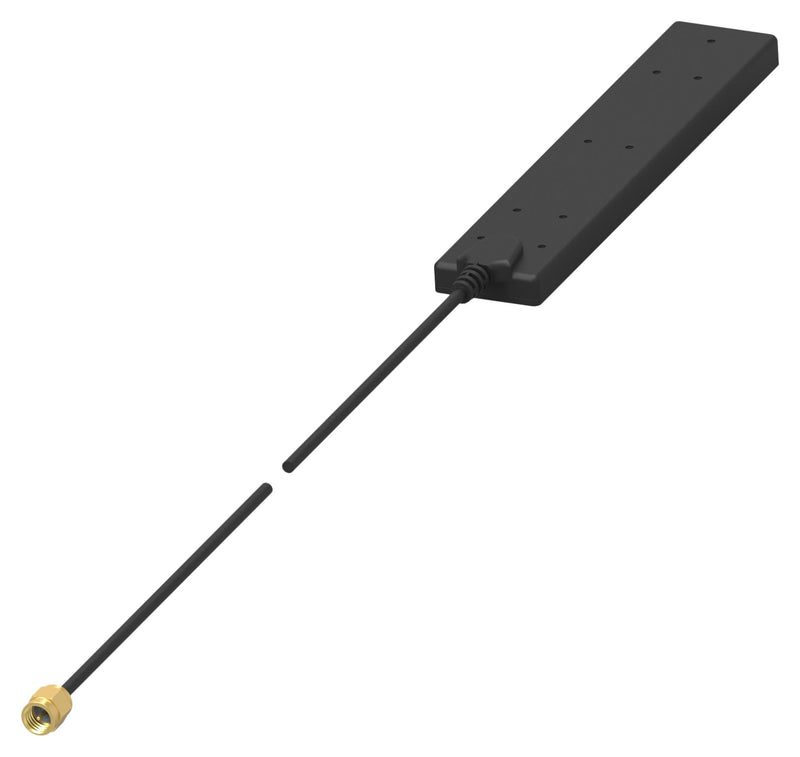 TE CONNECTIVITY L000618-03 Cellular Antenna, Linear, 4.94GHz to 4.99GHz, -3.3dBi, 50ohm, Adhesive/SMA Connector