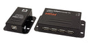 ROLINE 12.04.1101 USB over RJ45 Extender, 4 Port, USB 2.0 over RJ-45, 480 Mbps, 24 VDC, 50 m, Metal Case, Black