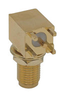 MUELLER ELECTRIC BU-1420701501 RF / Coaxial Connector, SMA Coaxial, Right Angle Bulkhead Jack, Board Edge / End Launch, 50 ohm