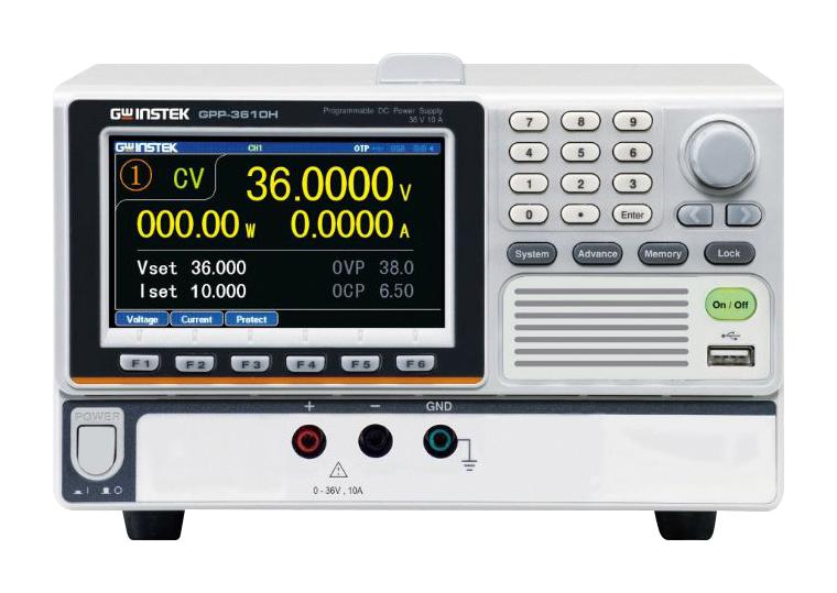 GW INSTEK GPP-3610H (LAN) Bench Power Supply, LAN, Programmable, 1 Output, 0 V, 36 V, 0 A, 10 A