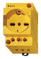 FINDER 7U.00.8.230.0012 Power Outlet, w/Green LED, 16 A, 230 VAC, Yellow, Panel/DIN Rail, IP20, 7U Series