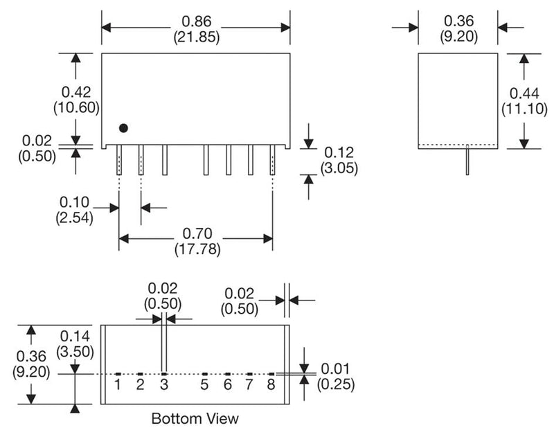 XP POWER IZ4812SA Isolated Through Hole DC/DC Converter, Regulated, ITE, SIP, 2:1, 3 W, 1 Output, 12 V