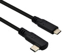 ROLINE 11.02.9075 USB Cable, Type C Plug to 90&deg; Type C Plug, 1 m, 3.3 ft, USB 3.2, Black, E-Marked Cable