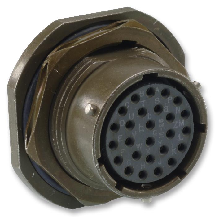 ITT CANNON KPT07E12-10P Circular Connector, KPT Series, MIL-DTL-26482 Series I, Jam Nut Receptacle, 10 Contacts, Solder Pin