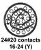 CINCH CONNECTIVITY SOLUTIONS BACC63CB16-24PN Circular Connector, BACC Series, MIL-DTL-26500 Series, Straight Plug, 24 Contacts, Crimp Pin