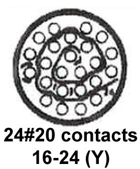 CINCH CONNECTIVITY SOLUTIONS BACC63CB16-24PN Circular Connector, BACC Series, MIL-DTL-26500 Series, Straight Plug, 24 Contacts, Crimp Pin