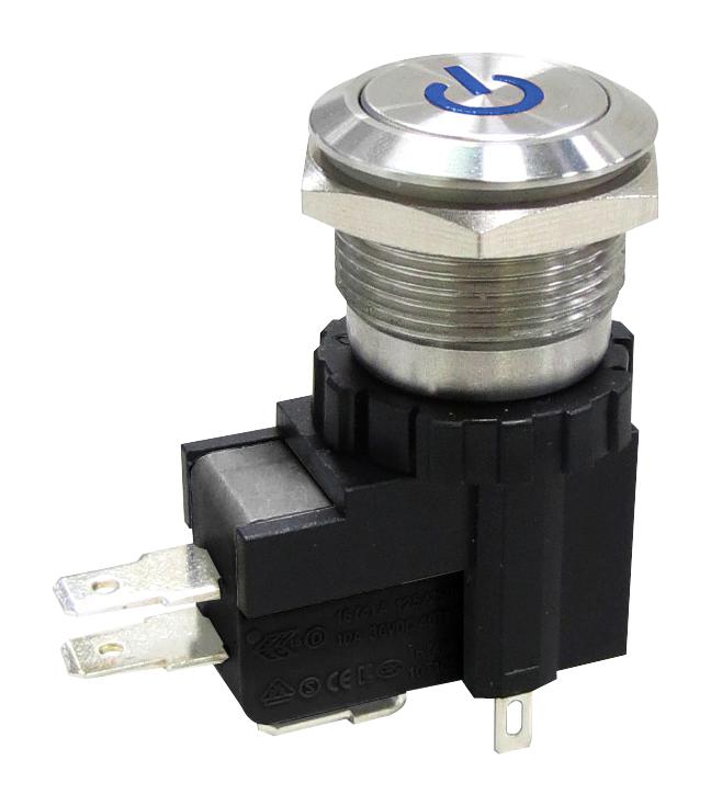 MULTICOMP PRO MPW19-A0F0L724-A3ZA Vandal Resistant Switch, 24 V LED, MP Vandal Resistant Switches Momentary, 19 mm, SPDT, Momentary