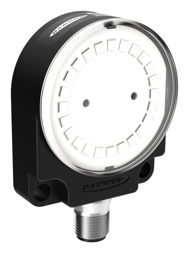 BANNER ENGINEERING WL50F-3WQ LED Work Light, 2.4 W, 24 VDC, Daylight White, 5000K, Flat Mount, Non Touch Function, M12