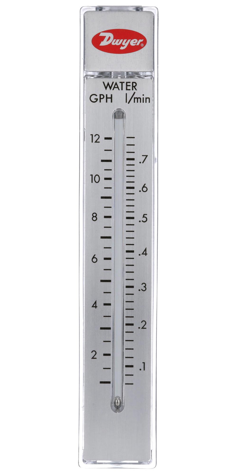 DWYER RMB-82D-SSV Liquid Flowmeter, SS Valve, 1 to 12 GPH/0.06 to 0.76 LPM, 100 psi, 3% Accuracy, 1/4" FNPT