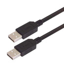 L-COM CAUAAHFX-1M USB Cable, Type A Plug to Type A Plug, 1 m, 3.3 ft, USB 2.0, Black