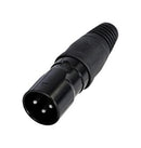 Rean RCX3M-Z-001-1 RCX3M-Z-001-1 XLR Connector 3 Contacts Plug Cable Mount Tin Plated Zinc Diecast Body
