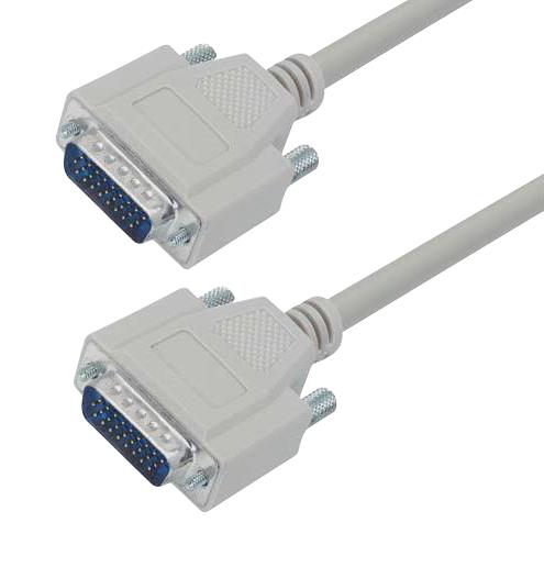 L-COM CHD26MM-15 Computer Cable, HD-26 Plug, HD-26 Plug, 15 ft, 4.6 m, Light Grey, CHD26MM Series