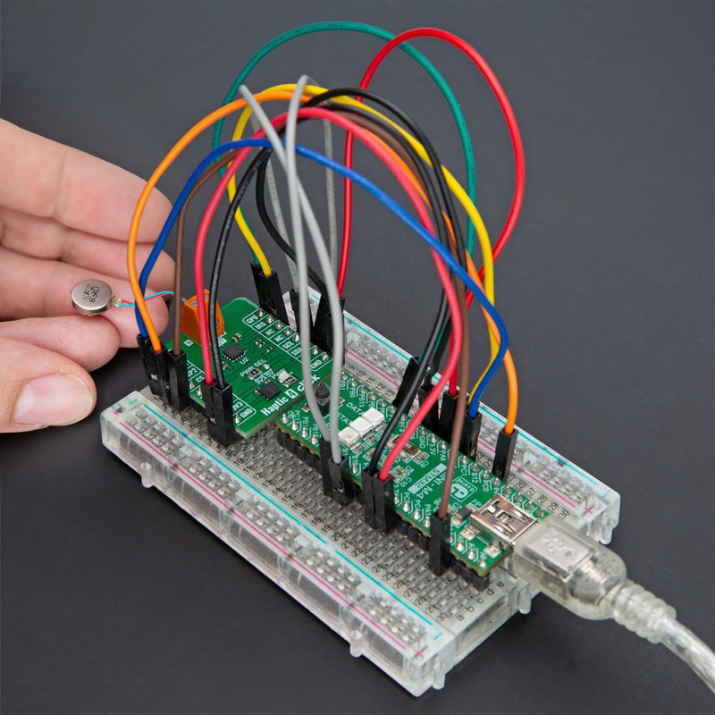 MIKROELEKTRONIKA MIKROE-6045 Add-On Board, Haptic 4 Click, DA7280, Haptic Driver, GPIO, I2C, PWM, 3.3V/5V