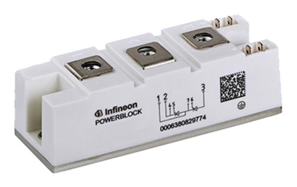 INFINEON DD180N16SHPSA1 Diode Module, 1.6 kV, 226 A, 1.39 V, Dual Series, Module, 3 Pins DD180N16S, SP001495438