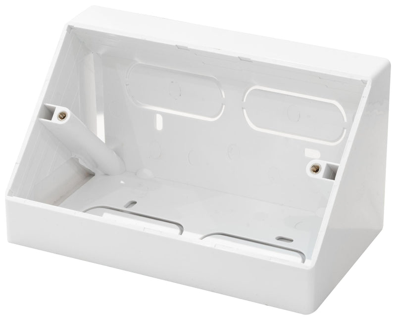 TUK 3LAG2 Angled Back Box, Double Gang, White, 146.4 x 115.85 x 73 mm GTIN UPC EAN: 5055386510730