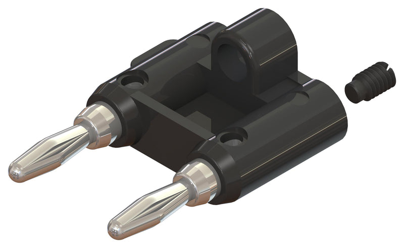 CAL TEST ELECTRONICS CT3160-0 Banana Test Connector, Plug, Cable Mount, 15 A, 5 kVDC, Nickel Plated Contacts, Black