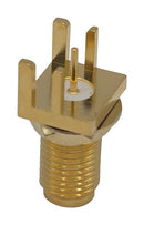 MUELLER ELECTRIC BU-1420721871 RF / Coaxial Connector, SMA Coaxial, Straight Bulkhead Jack, Board Edge / End Launch, 50 ohm
