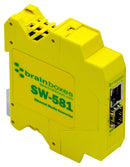 BRAINBOXES SW-581. Switch, 2 Ports, Industrial, Gigabit Ethernet, DIN Rail, RJ45 x 1, SFP x 1