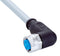 SICK YG8U13-020VA1XLEAX Sensor Cable, A Coded, Black, 90&deg; M8 Receptacle, Free End, 3 Positions, 2 m, 6.6 ft