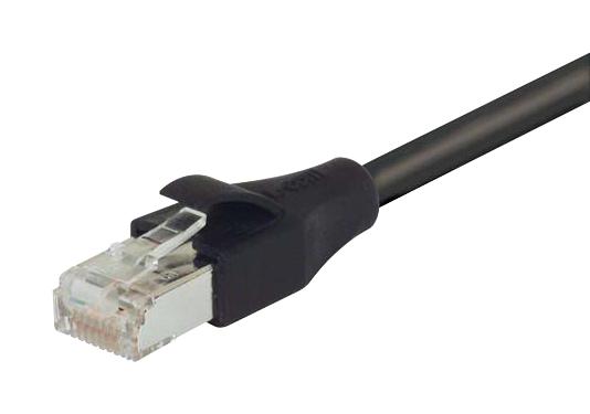 L-COM TRD695SCR-BLK-50 Ethernet Cable, Cat6, RJ45 Plug to RJ45 Plug, Black, 15.2 m, 50 ft