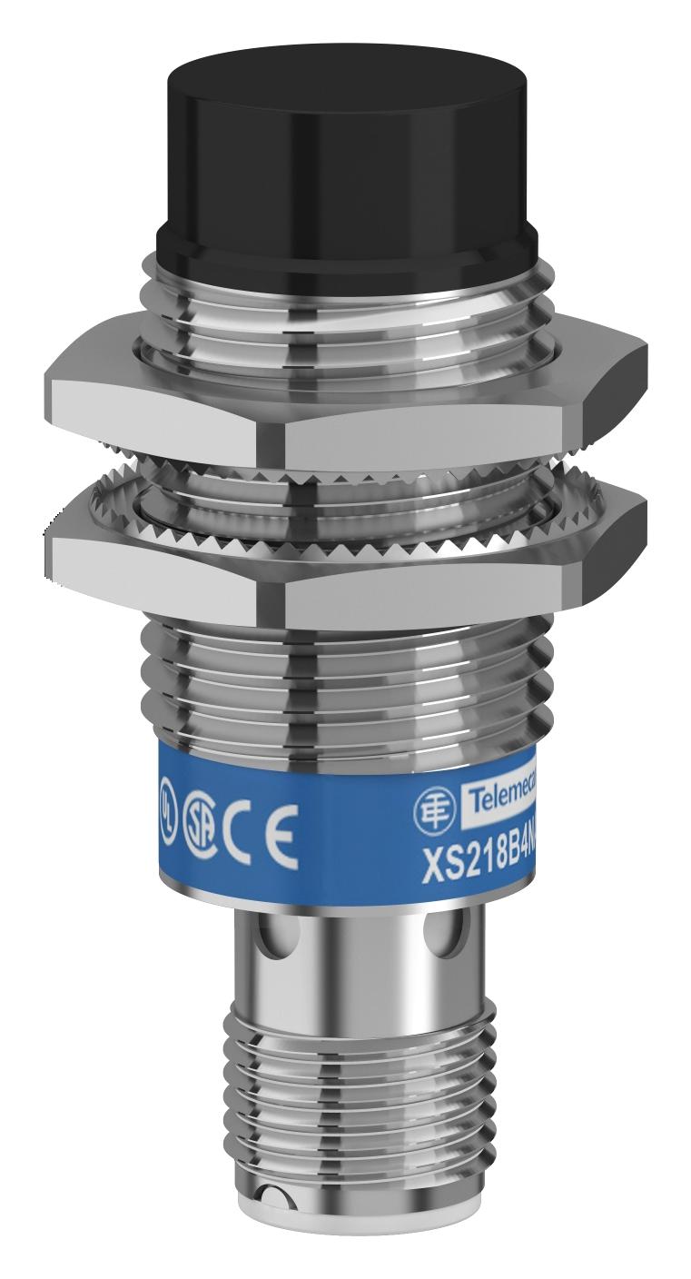 TELEMECANIQUE SENSORS XS218B4PBM12 Inductive Proximity Sensor, Cylindrical, OsiSense XS, M18, 16 mm, PNP, 12 V to 24 V, Connector