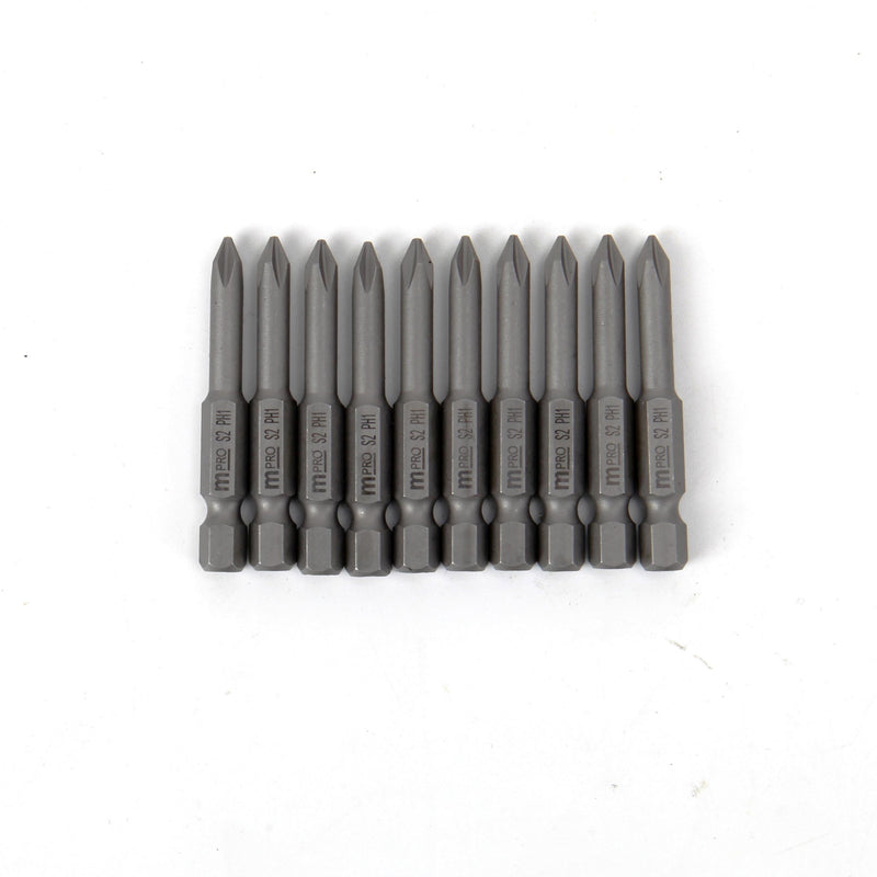 MULTICOMP PRO MP012262 Phillips Bit, 10 Pieces of Phillips Driver Bits, PH1, 50mm, S2