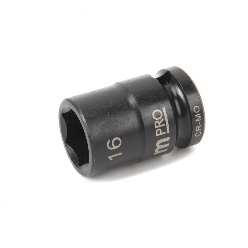 MULTICOMP PRO MP12-CRMO16 Socket, Hex, 16 mm x 38 mm, 1/2" Drive Size, Chromium Molybdenum Steel, DIN3121, Auto Repair