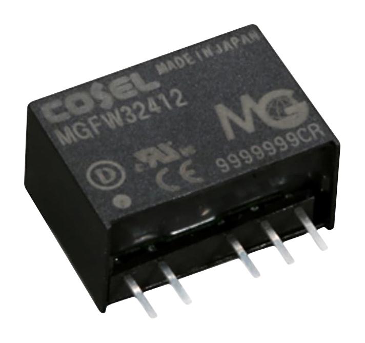 COSEL MGFW34815 Isolated Through Hole DC/DC Converter, ITE, SIP, 4:1, 3 W, 2 Output, 15 V