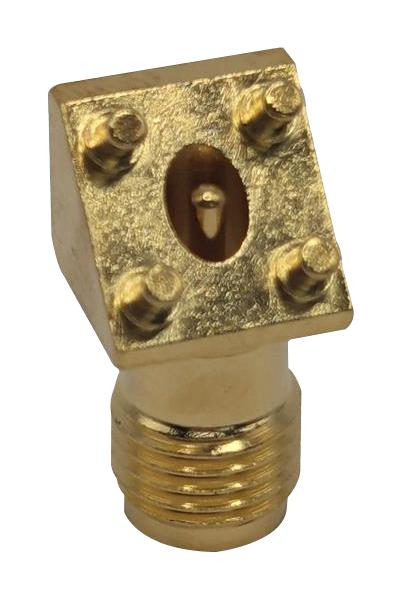 MUELLER ELECTRIC BU-1420711271 RF / Coaxial Connector, SMA Coaxial, 45&deg; Angle Jack, Board Edge / End Launch, 50 ohm, Brass