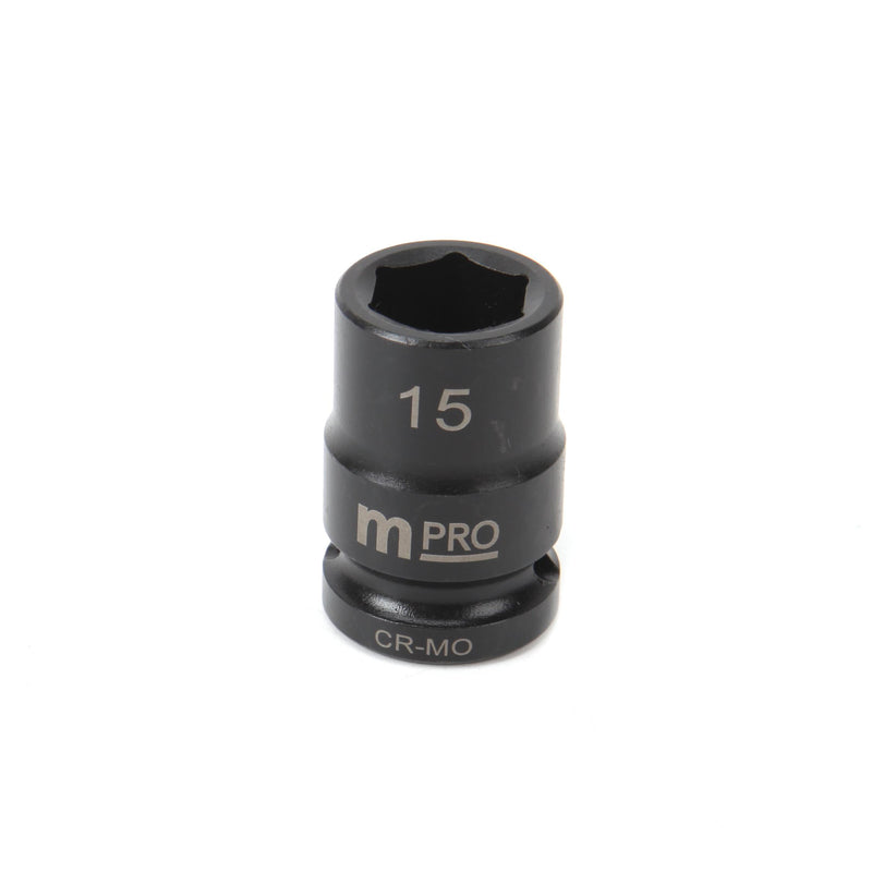 MULTICOMP PRO MP12-CRMO15 Socket, Hex, 15 mm x 38 mm, 1/2" Drive Size, Chromium Molybdenum Steel, DIN3121, Auto Repair