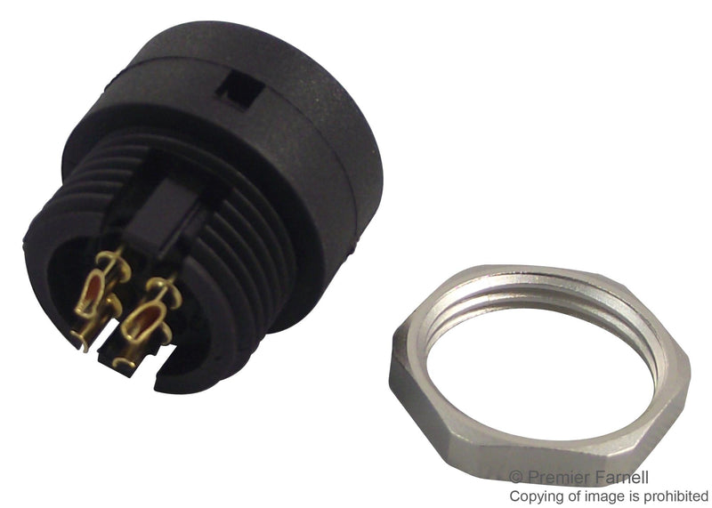 Binder 09 0982 00 04 09 04 Circular Connector 710 Series Panel Mount Receptacle 4 Contacts Solder Socket