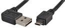 PRO SIGNAL PSG91266 USB Cable, Type A Plug to Micro Type B Plug, 2 m, 6.6 ft, USB 2.0, Black