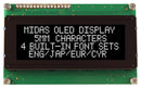 Midas Displays MCOB42005A1V-EWP MCOB42005A1V-EWP Alphanumeric Oled 20 x 4 White on Black 3V to 5V Parallel English Cyrillic Euro Japanese