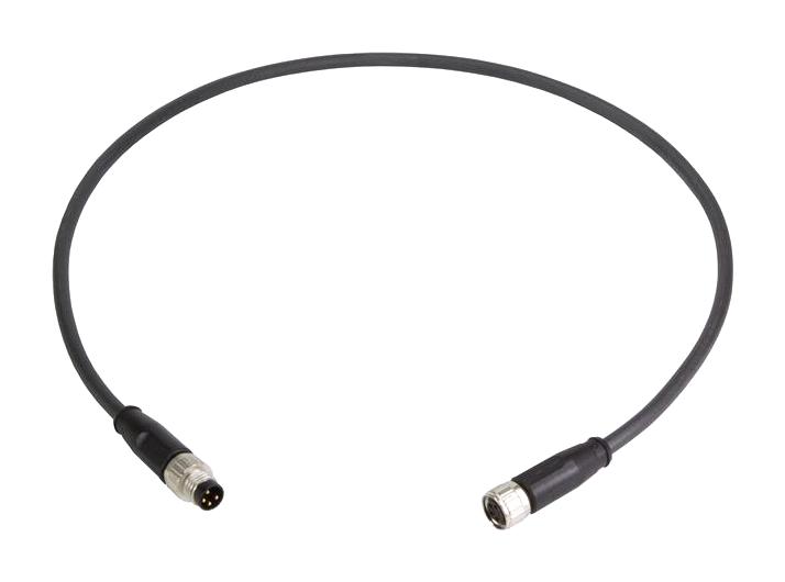 HARTING 21348081489020 CABLE ASSY, 4P M8 PLUG-RCPT, 6.6 , BLK