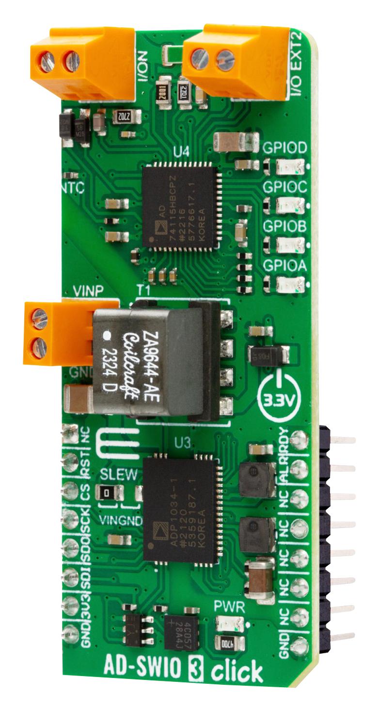 MIKROELEKTRONIKA MIKROE-5946 Add-On Board, AD-SWIO 3 Click, MikroE mikroBUS Compatible Development Boards