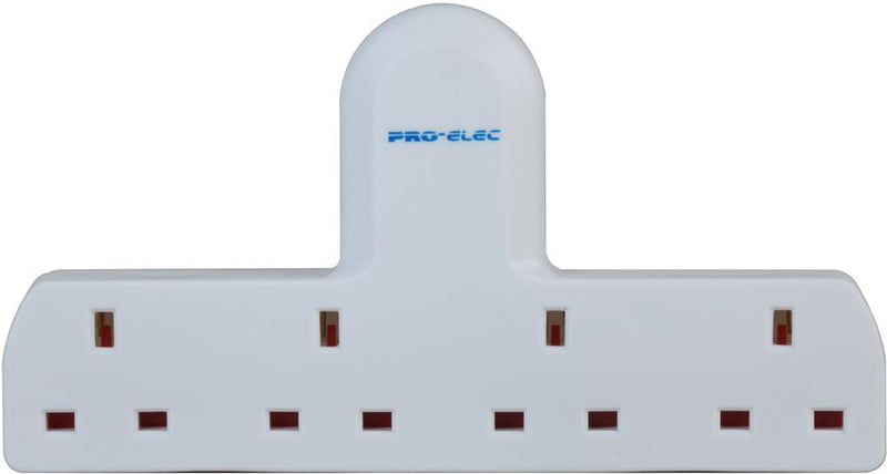 PRO ELEC 2368 Mains Adapter, UK Mains, 4 x UK Mains, 13 A, White, 250 V