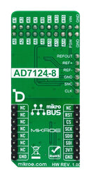 MIKROELEKTRONIKA MIKROE-5901 Add-On Board, ISO ADC 6 Click, 8 Channel, 24 Bit, MikroE mikroBUS Compatible Development Board