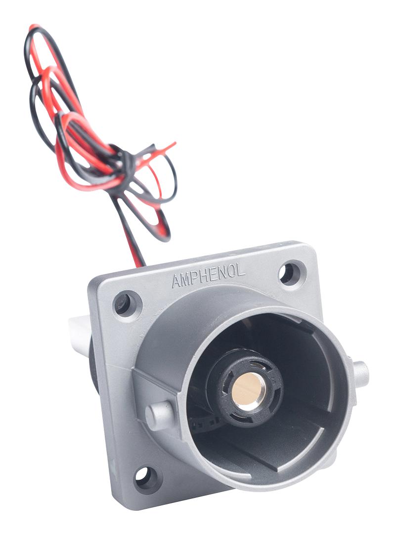AMPHENOL INDUSTRIAL PL00X-501-10D8-2 High Power Connector, 1 Pos, PowerLok Connector Series, Receptacle, 1 kVDC, 500 A, Panel Mount