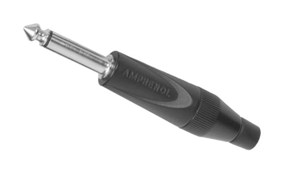 AMPHENOL AUDIO TM2PB Phone Audio Connector, Mono, 2 Contacts, Plug, 6.35 mm, Cable Mount, Nickel Plated Contacts