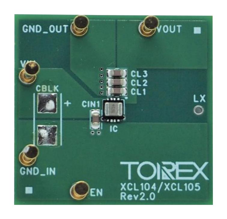 TOREX XCL105C501H2-EVB-02 Evaluation Board, XCL105C501H2-G, Synchronous Boost DC-DC Converter, Power Management