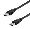 L-COM U3A00007-1M USB Cable, Type A Plug to Type A Plug, 1 m, 3.3 ft, USB 3.0, Black