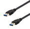 L-COM U3A00007-1M USB Cable, Type A Plug to Type A Plug, 1 m, 3.3 ft, USB 3.0, Black
