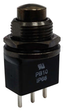 MULTICOMP PRO MP-PB10-CBB2QE-4 Pushbutton Switch, 11.9 mm, SPDT, On-(Off), Round, Black