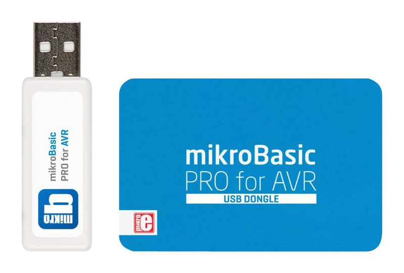 MIKROELEKTRONIKA MIKROE-722 Compilers, USB Dongle, AVR, Full, Single User, ATmega, Professional, Linux, Windows, Basic