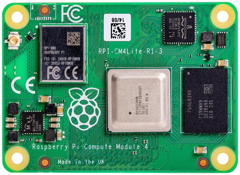 RASPBERRY-PI CM4102000B Raspberry Pi Compute Module 4 Lite, with 2GB RAM, Wireless, BCM2711, ARM Cortex-A72 SC0667B