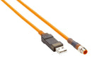 SICK DSL-8U04G10M025KM1 Sensor Cable, M8 Plug, USB Type A Plug, 4 Positions, 10 m, 32.8 ft