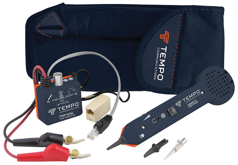 TEMPO 701K-G/6A Bundle Kit, Carrying Case, High Power Tone Generator, Probe Kit, Test Clips, Tone Probe Amplifier