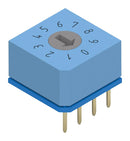 WURTH ELEKTRONIK 428517310916 Rotary Coded Switch, IP67, WS-ROTV Series, Through Hole, 16 Position, 42 VDC, Hexadecimal, 150 mA